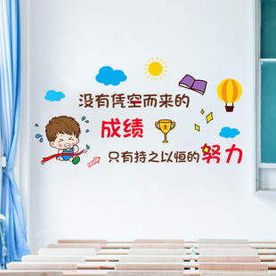 励志墙贴画墙纸标语学生儿童房间，布置装饰男孩，卧室班级教室文化墙