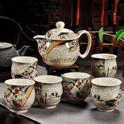 青花瓷双层杯茶具套装隔热陶瓷功夫茶具大号整套家用