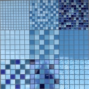 泳池马赛克水池蓝色，瓷砖鱼池马赛克地中海，风格窑变冰裂马赛克