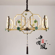 新中式创意卧室客厅吊灯禅意复古X中国风茶室书房荷花灯具装饰轻