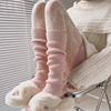 粉色袜套女秋冬加厚保暖针织腿套黑色中筒堆堆袜日系jk白色小腿袜