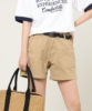 日本订单春品山系工装做旧松紧腰带小野人女士超短裤高腰热裤