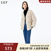 lily2023冬女装通勤款复古小香风软糯毛绒，气质v领外套小个子