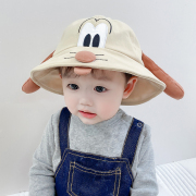 婴儿帽子夏季薄款宝宝渔夫帽春秋，可爱超萌夏天防晒帽男童遮阳凉帽