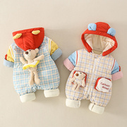 婴儿衣服冬季外出服加厚棉服男女宝宝冬装，外套0-1岁新生儿连体衣