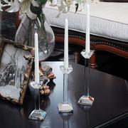 欧式玻璃水晶烛台浪漫烛光晚餐道具样板间软装装饰品婚庆复古摆台