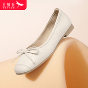 红蜻蜓2024年春季女单鞋上班族舒适女皮鞋休闲日常百搭小皮鞋