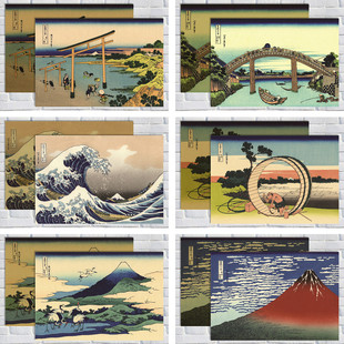 冨岳三十六景神奈川冲浪里日本浮世绘海报装饰画芯寿司料理风景