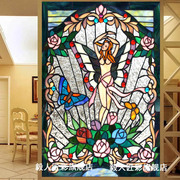 艺术彩色玻璃镶嵌教堂蒂，凡尼屏风壁挂门窗玄关隔断装饰复古