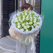 白玫瑰茉莉花毕业花束鲜花速递同B城北京上海广州长沙生日送女友