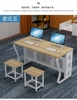 定制简约学校电脑桌椅，双人单人三人微机室培训教室机房实木电脑桌