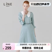 line韩国女装商场，同款秋季气质宴会五分，袖连衣裙nwoplc0100