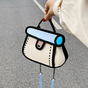 小众设计小包包女2023夏季帆布手提包可爱二次元链条包斜挎包