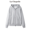拉夏贝尔lachapelle灰色，连帽卫衣女，春季休闲气质宽松外套