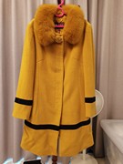 真狐狸毛领中长款时尚高品质大衣女士呢子外套高端依蒙涟上衣处理