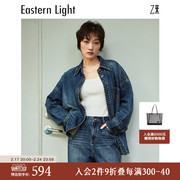 Eastern Light/乙来100%纯棉牛仔布美式廓形显瘦牛仔衬衫外套