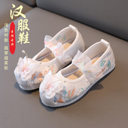 中国风汉服鞋子春秋女童女宝宝儿童布鞋老北京古风古装手工绣花鞋