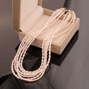 珍珠项链女新夏款欧美时尚轻奢休闲装饰锁骨链，多层百搭颈链配饰品