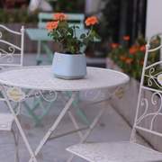 高档铁艺户外桌椅三件套休闲折叠茶几乡村做旧庭院露台花园防生锈