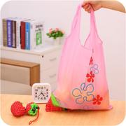 创意便携手提环保袋，小巧收纳袋可印logo草莓折叠购物袋定制