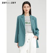 zetdeszet春季糖果，色经典褶皱明线，设计气质宽松西装外套女