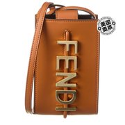 FENDI Fendigraphy 皮革手机袋 - 棕色 美国奥莱直发