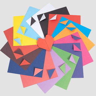 彩色15厘米正方形双面双色不同色纯色幼儿园，儿童手工折纸叠纸卡纸