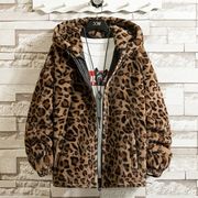 Leopard double-sided velvet jacket男士连帽豹纹双面绒夹克外套