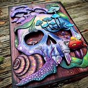 Skull and Nature Hidden Key Box紫色骷髅盒钥匙箱首饰木盒