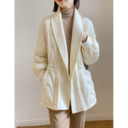 羽绒服女冬中长款2023年白色轻薄韩版潮时尚宽松羊绒棉衣外套