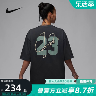Nike耐克JORDAN短袖女子2024夏季运动背后图案字母T恤HJ3963-060