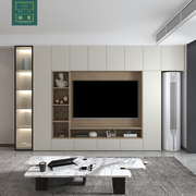 电视柜高柜一体组合靠墙，客厅背景墙柜现代地台柜电视机柜