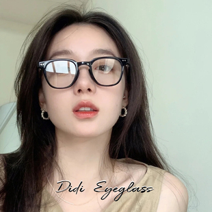 韩国经典黑框近视眼镜女防蓝光辐射可配有度数素颜眼镜框架男小脸