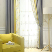 布蝶轩芳萋-美式田园风格，韩式客厅卧室，黄色碎花小清新窗帘