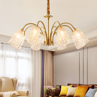 慕庭客厅吊灯美式轻奢顶灯，餐厅灯欧式复古全铜主，卧室法式灯具