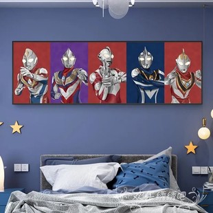 奥特曼十字绣2022儿童房卡通动漫房间男孩卧室床头贴钻十字秀