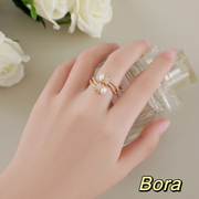 2023戒指女小众设计高级感天然珍珠戒指，女中指戒指女中指戒指女