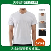 韩国直邮tenzero运动t恤3种套装纯棉短袖棉，t恤黑色灰色白