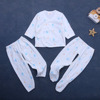 婴儿内衣纯棉三件套新生儿系带内衣薄套装春男女宝宝衣服0-3个月1