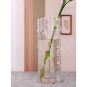 富贵竹水培花瓶特大号竹节客厅落地水养插花大号透明水培玻璃花瓶