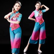 古典舞演出服女飘逸中国风，伞舞现代秧歌，扇子舞蹈表演服装艺考独舞