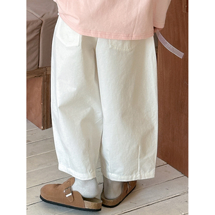 虾酱麻麻男童裤子薄款夏装，2024中大童长裤，白色宽松儿童休闲裤