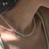天然淡水珍珠项链正圆baby小米珠锁骨链18k金强光高级感颈链