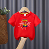 蜘蛛侠男童短袖t恤儿童宝宝纯棉半袖T恤红色男孩上衣童装夏季薄款