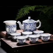 青花玲珑茶具套装景德镇纯手工陶瓷手绘白瓷茶壶茶杯整套礼盒送人