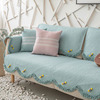 韩式简约沙发垫四季通用纯棉布艺全棉时尚防滑坐垫实木皮沙发套罩