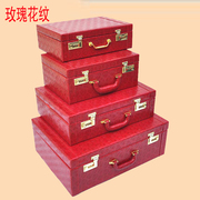 结婚订婚提亲红色箱子，陪嫁箱礼金盒聘金彩，礼盒装钱10-100万元皮箱