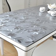 pvc防水桌垫台布长方形餐桌垫塑料，桌布加厚透明磨砂软玻璃茶几垫