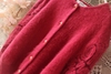 玫红色手工蕾丝镂空泡泡，袖女神款，开衫百搭毛衣外套兔毛2021