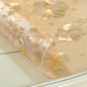 水晶板带花软玻璃桌布防水防烫塑料耐用家用吃饭桌垫台垫透明加厚